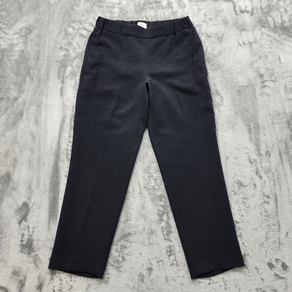 Aritzia Wilfred Pants Womens 4 Black Crepe Darontal Pull On Crop Trousers Office